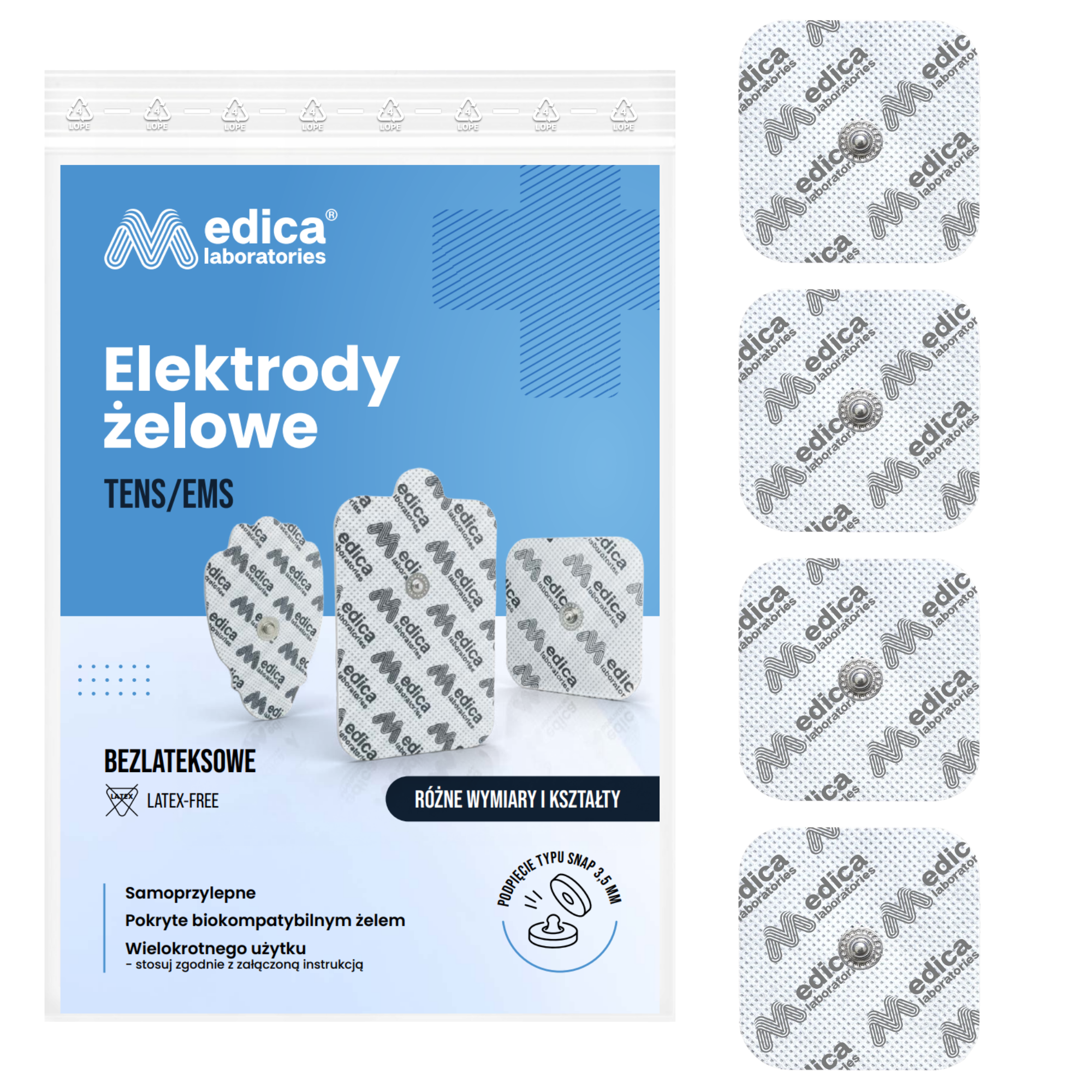 Zawartość zestawu 32 elektrod SNAP
