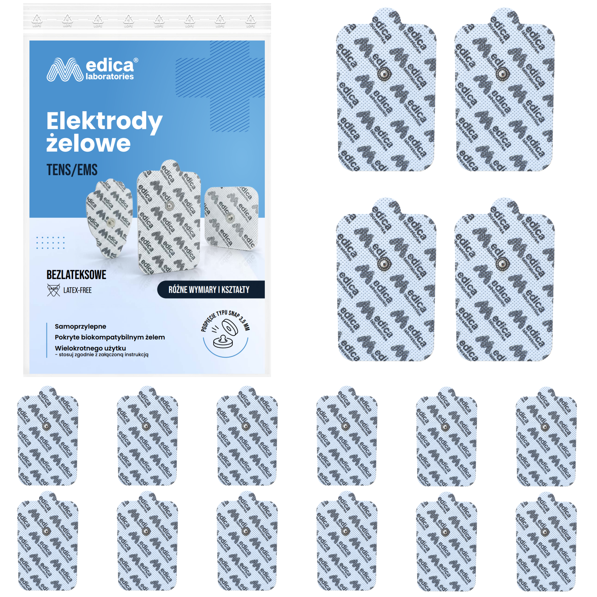Zawartość zestawu 12 elektrod SNAP